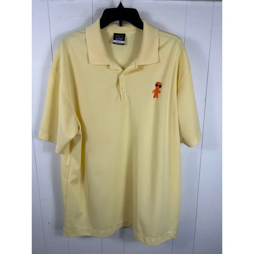 Nike Golf Men’s Sour Patch Polo Shirt Dri Fit Pale Yellow Size XL